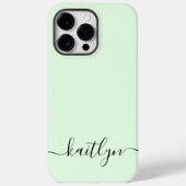 Coques Case-Mate iPhone Monogramme Vert Féminin Écriture Moderne Personnal (Verso)