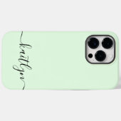 Coques Case-Mate iPhone Monogramme Vert Féminin Écriture Moderne Personnal (Verso (horizontal))
