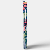 Coques Case-Mate iPhone Monogramme Vert floral bleu, rouge et rose (Verso / Gauche)