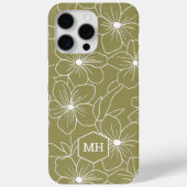 Coques Case-Mate iPhone Monogramme Vert Floral Simple Line Motif d'art (Verso)