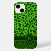 Coques Case-Mate iPhone monogramme vert léopard (Verso)