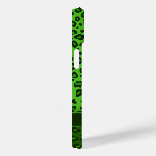 Coques Case-Mate iPhone monogramme vert léopard (Verso / Droite)