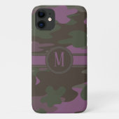 Coques Case-Mate iPhone Monogramme vert mauve d'obscurité du rose | Camo (Dos)