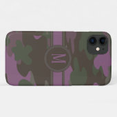 Coques Case-Mate iPhone Monogramme vert mauve d'obscurité du rose | Camo (Dos (Horizontal))