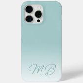 Coques Case-Mate iPhone Monogramme vert menthe mousse de mer élégant perso (Verso)