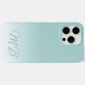 Coques Case-Mate iPhone Monogramme vert menthe mousse de mer élégant perso (Verso (horizontal))