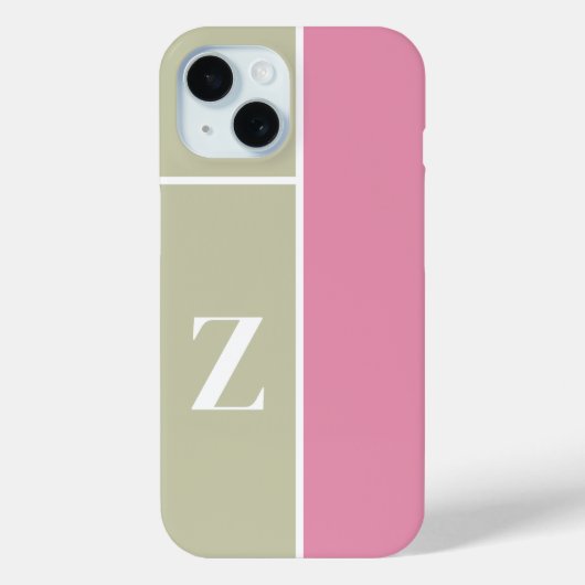 Coques Case-Mate iPhone Monogramme vert moderne PInk (Verso)