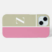 Coques Case-Mate iPhone Monogramme vert moderne PInk (Verso (horizontal))