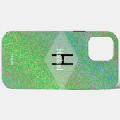 Coques Case-Mate iPhone Monogramme vert Mottled Casemate iPhone HAMbyWG (Verso (horizontal))