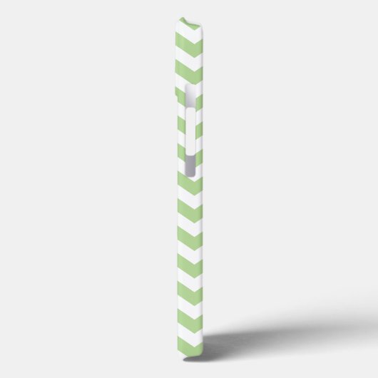 Coques Case-Mate iPhone Monogramme vert noir et blanc Chevron (Verso / Gauche)