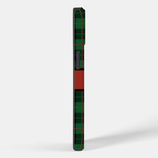 Coques Case-Mate iPhone Monogramme vert noir rouge Tartan Plaid (Verso / Droite)