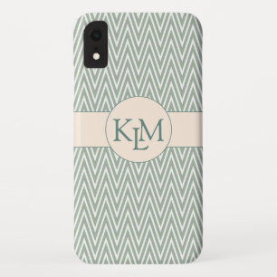 Case-Mate iPhone Case Monogramme vert olive avec Motif Chevron