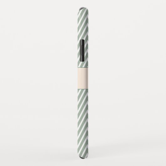Coques Case-Mate iPhone Monogramme vert olive avec Motif Chevron (Dos/Droite)