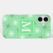 Coques Case-Mate iPhone Monogramme vert ressort cercles motif (Verso (horizontal))