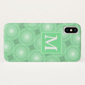 Coques Case-Mate iPhone Monogramme vert ressort cercles motif (Dos (Horizontal))
