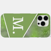 Coques Case-Mate iPhone Monogramme vert Sage moderne (Verso (horizontal))