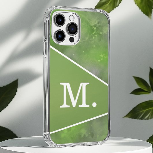 Coques Case-Mate iPhone Monogramme vert Sage moderne
