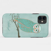 Coques Case-Mate iPhone Monogramme vert turquoise moderne abstrait Girly (Dos (Horizontal))