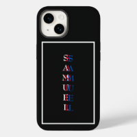 Monogramme vertical moderne noir blanc