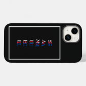 Coques Case-Mate iPhone Monogramme vertical moderne noir blanc (Verso (horizontal))
