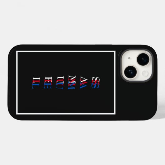Coques Case-Mate iPhone Monogramme vertical moderne noir blanc (Verso (horizontal))