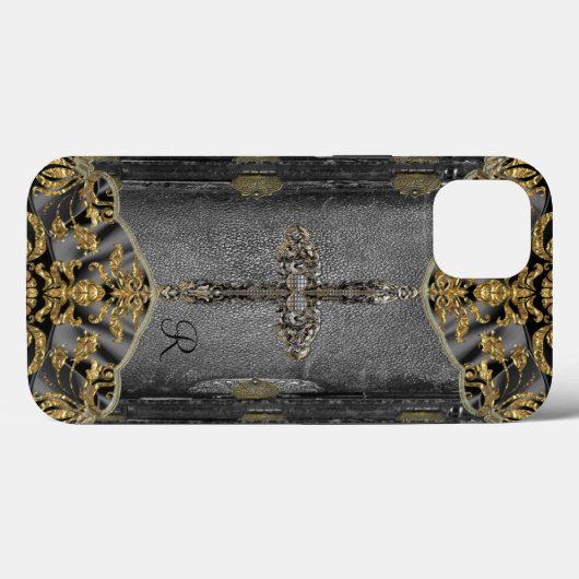 Coques Case-Mate iPhone Monogramme victorien Cross (Verso (horizontal))