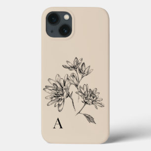 Case-Mate iPhone Case Monogramme vintage de bronzage noir