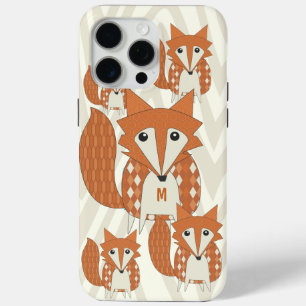 Coque iPhone 15 Pro Max Monogramme Vintage Fox Art Ivory Zig Zag iphone 5