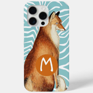 Coque iPhone 15 Pro Max Monogramme Vintage Fox Art Lime Wood Motif iphone