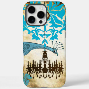 iPhone 16 Pro Max Case Monogramme Vintage Peacock Chandelier Damask iPhon