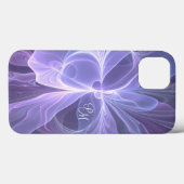 Coques Case-Mate iPhone Monogramme Violet Abstrait Initiales fractales mod (Verso (horizontal))