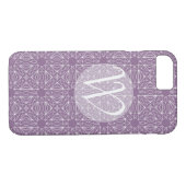 Coques Case-Mate iPhone Monogramme violet avec Motif (Dos (Horizontal))