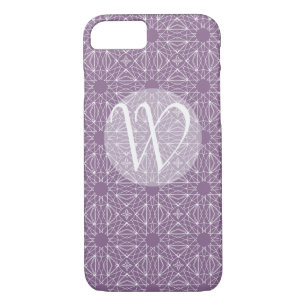 Coque iPhone 7 Monogramme violet avec Motif