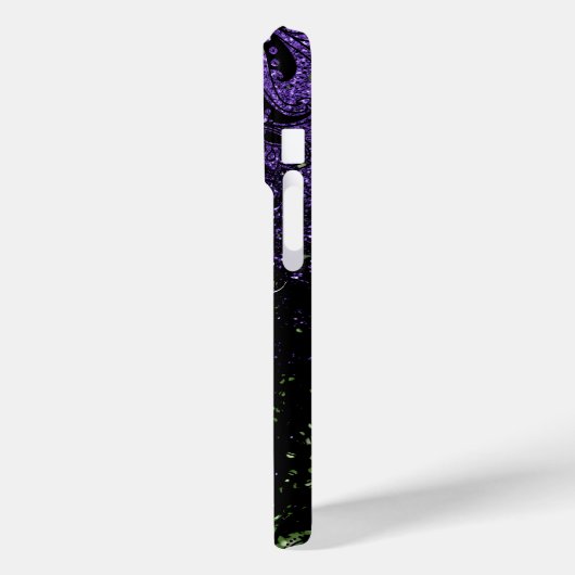 Coques Case-Mate iPhone Monogramme violet et Parties scintillant verte (Verso / Gauche)