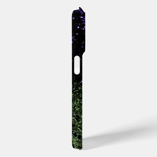 Coques Case-Mate iPhone Monogramme violet et Parties scintillant verte (Verso / Droite)