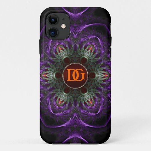 Coques Case-Mate iPhone Monogramme Violet Floral Médiéval iPhone 5 (Dos)