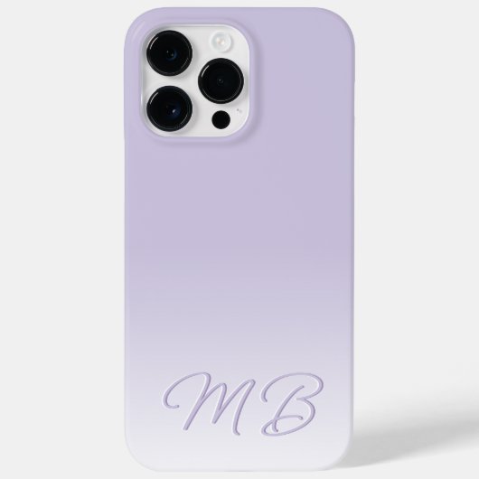 Coques Case-Mate iPhone Monogramme Violet Lavande Lumière Personnalisé (Verso)