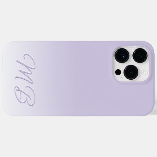 Coques Case-Mate iPhone Monogramme Violet Lavande Lumière Personnalisé (Verso (horizontal))