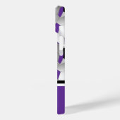 Coques Case-Mate iPhone Monogramme violet noir Motif de balle de soccer (Verso / Gauche)