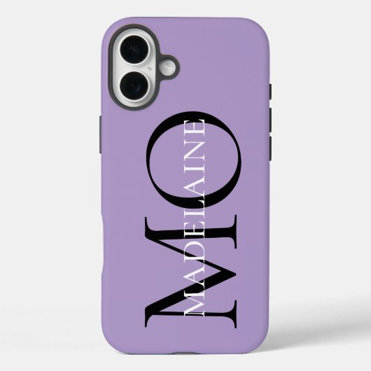 Coques Case-Mate iPhone Monogramme violet noir personnel (Verso)