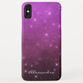 Coques Case-Mate iPhone Monogramme Violet Ombre Étoiles Étincelles De Minu (Dos)