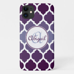 Case-Mate iPhone Case Monogramme violet ombre Motif marocain en treillis