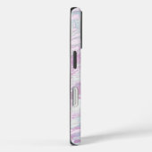 Coques Case-Mate iPhone monogramme violet rétro texte personnalisé (Verso / Droite)