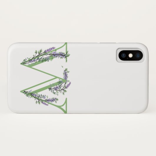 Coques Case-Mate iPhone Monogramme W Lavender Eucalyptus (Dos (Horizontal))