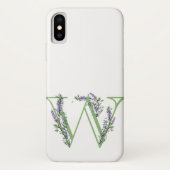 Coques Case-Mate iPhone Monogramme W Lavender Eucalyptus (Dos)