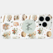 Coques Case-Mate iPhone Monogramme Whimsical Floral Strawberry Country (Verso (horizontal))