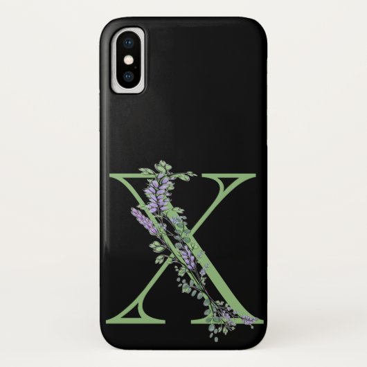 Coques Case-Mate iPhone Monogramme X Lavande Eucalyptus (Dos)