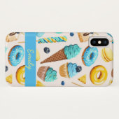 Coques Case-Mate iPhone Monogramme Yummy crème glacée beignets de coupe gâ (Dos (Horizontal))