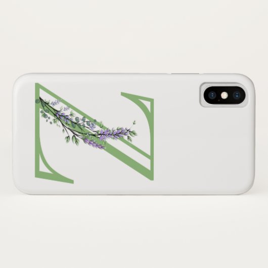 Coques Case-Mate iPhone Monogramme Z Lavande Eucalyptus (Dos (Horizontal))