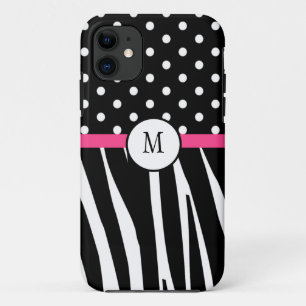 Coques Pour iPhone Monogramme Zebra Imprimer la couverture de l'iphon